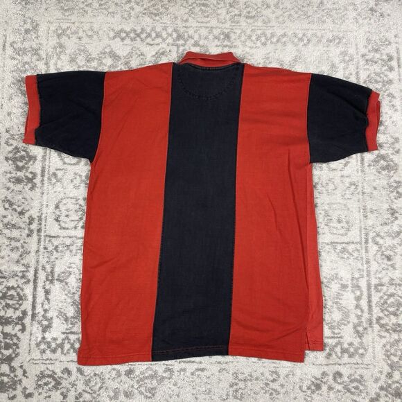 Active NHL Rugby Shirt Embroidered Chicago Blackhawks Polo Striped Size Large - Picture 5 of 5